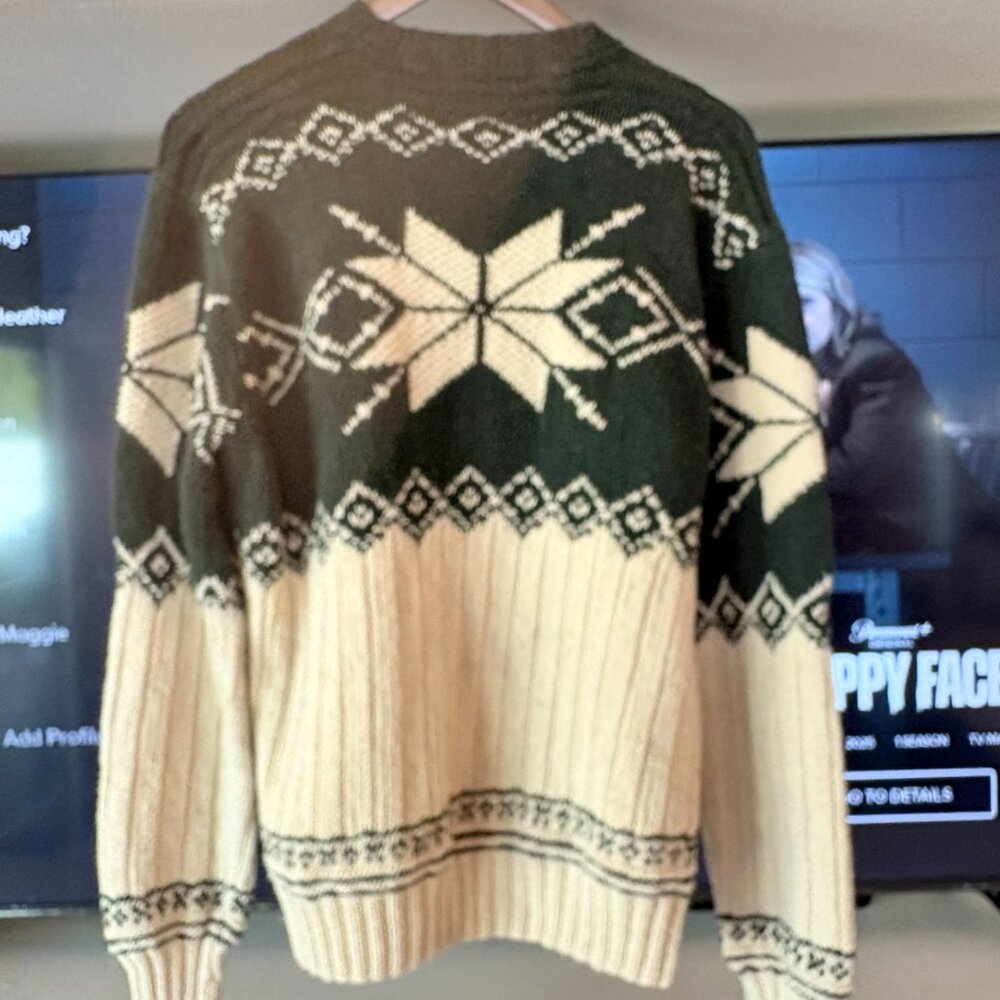 Vintage Polo By Ralph Lauren Nordic Snowflake Cotton Linen Knit Sweater Mens - Picture 10 of 16